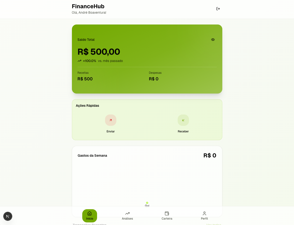 FinanceHub Dashboard Preview